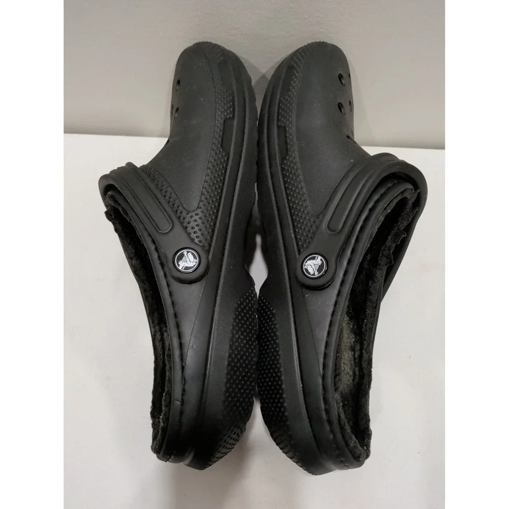 Crocs Men's DUAL COMFORT Faux Fur Lined Slides Sandals Black Men's  Sz 13